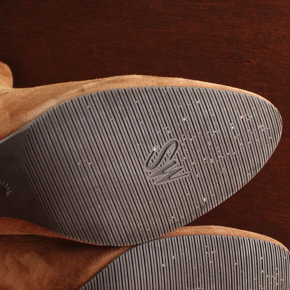 Stuart Weitzman Boots Women SZ 11 Brown Fifer 80 Suede Pull On Stretch Heel READ - Picture 14 of 16